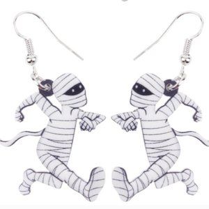 Mummy Running Acrylic Earrings Halloween